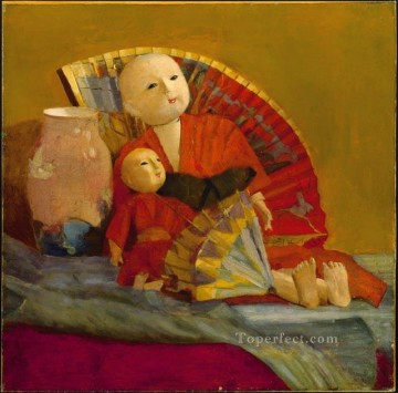 pablo pelar Painting - Paul Peel, pintor académico de muñecas y abanicos japoneses